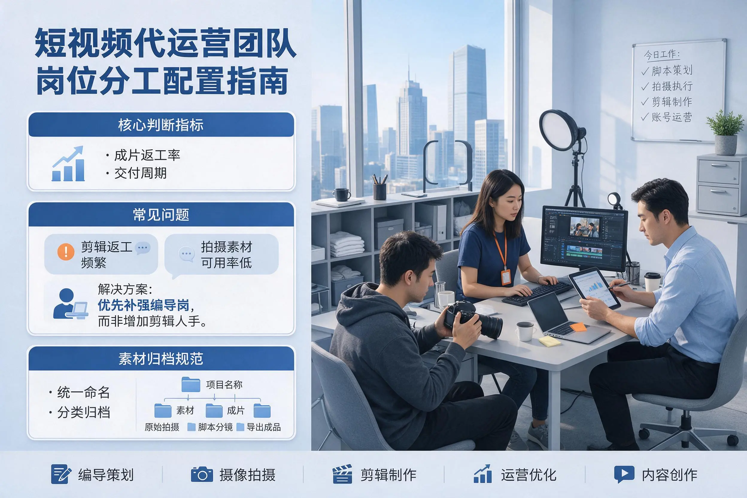 短视频代运营团队如何配置？德州企业岗位分工科普说明