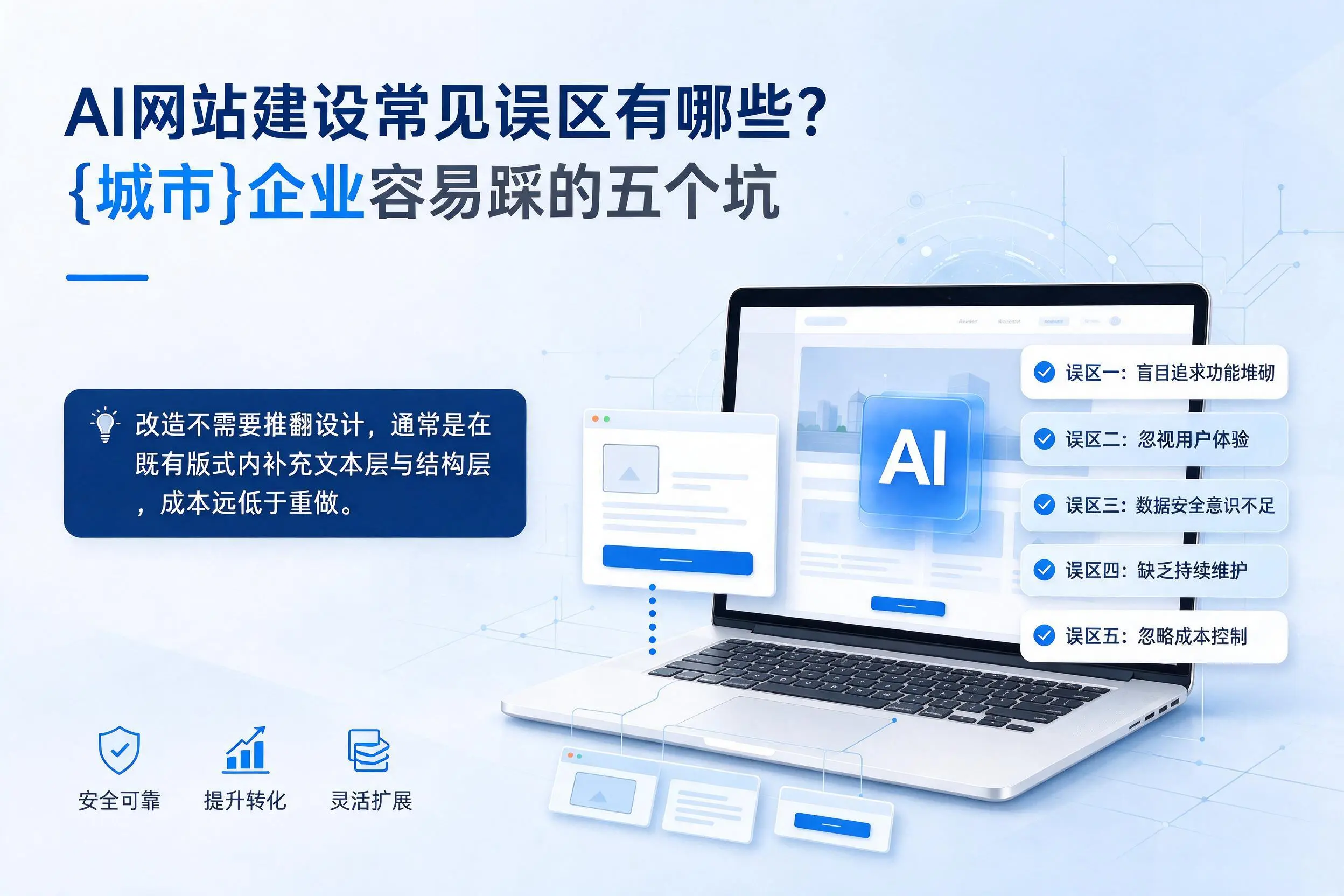 AI网站建设常见误区有哪些？德州企业容易踩的五个坑