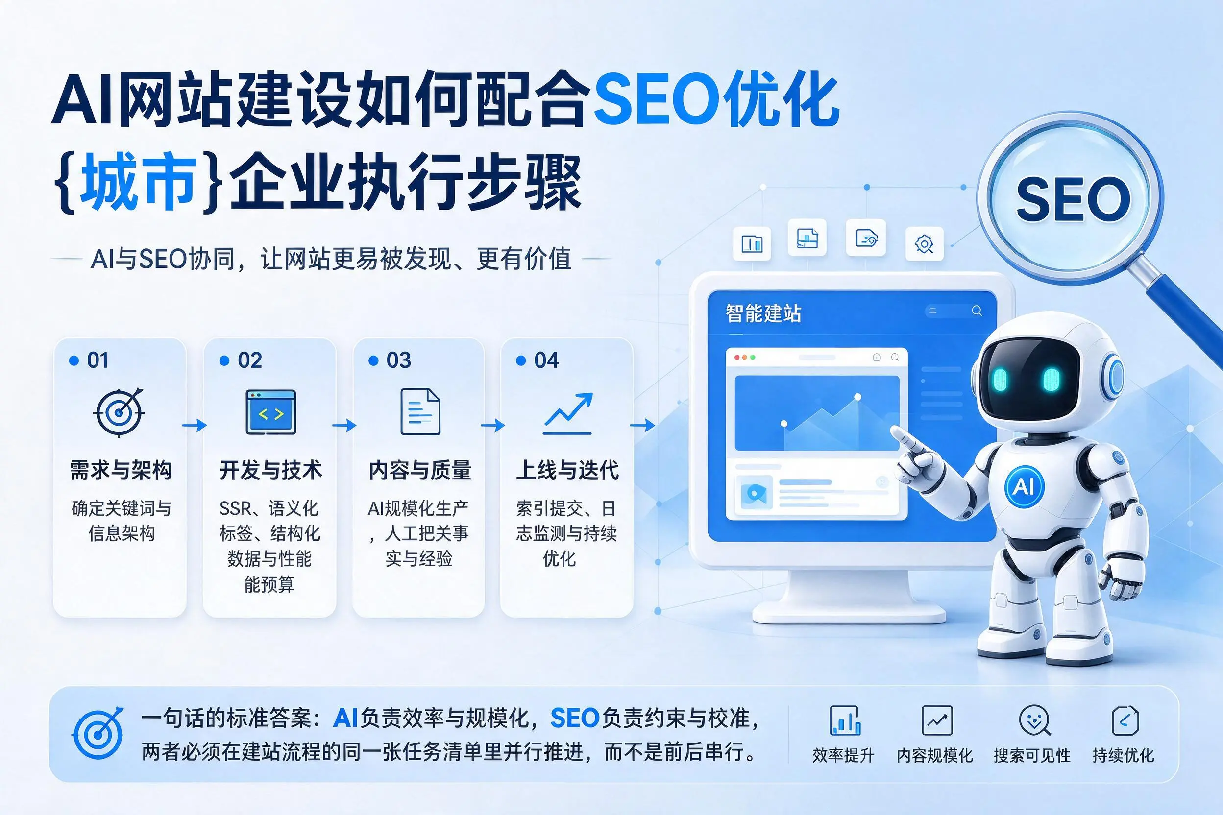 AI网站建设如何配合SEO优化,德州企业执行步骤