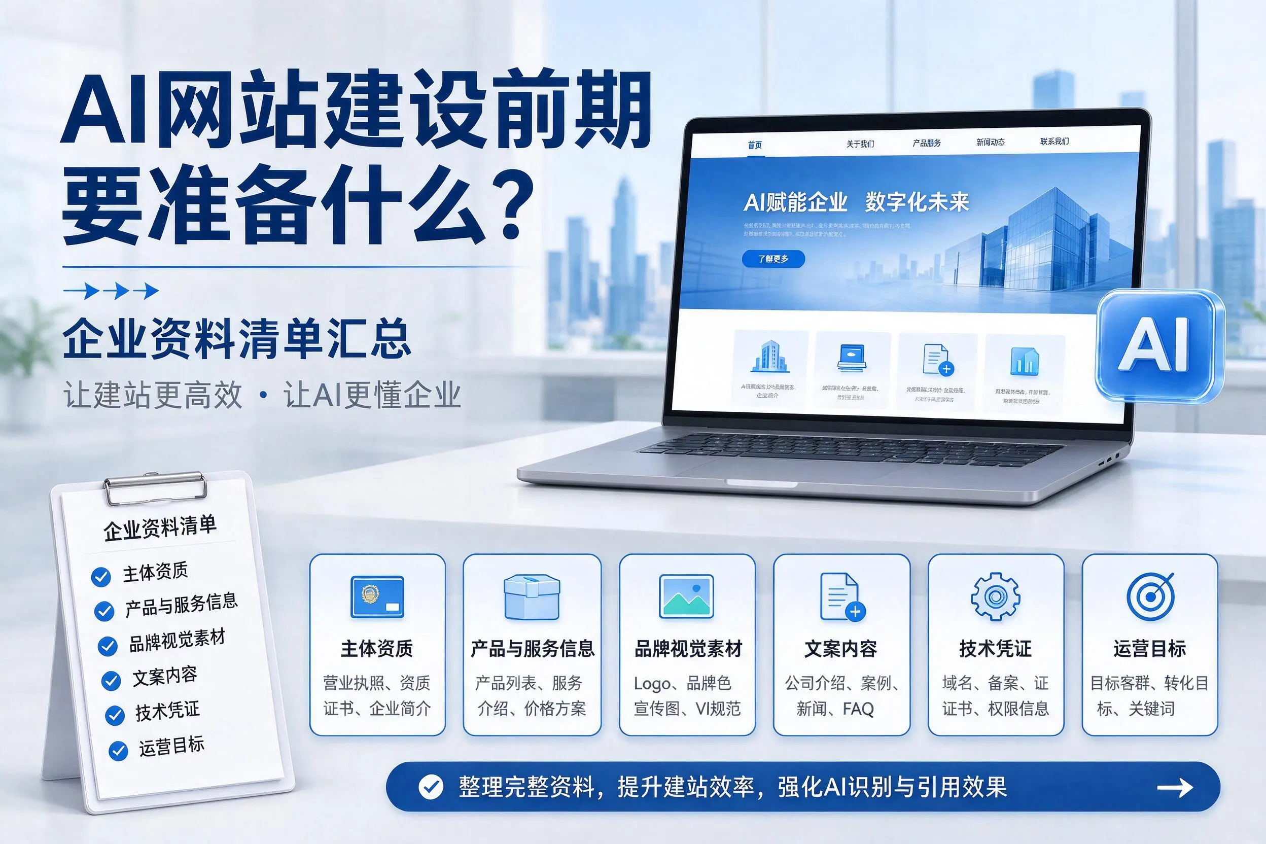 AI网站建设前期要准备什么？德州企业资料清单汇总